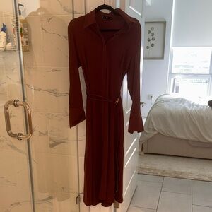 Mango Burgundy Shirt Dress - worn 1x